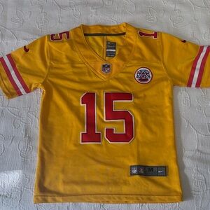 Nike Patrick Mahomes M Kids Gold and Red Football Jersey